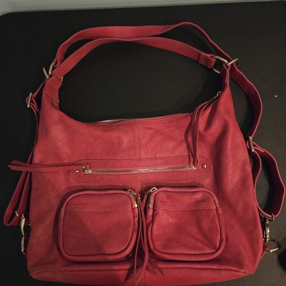 Sorial Red Purse With Adjustable Straps